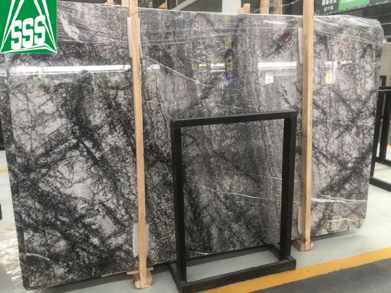 Grey Marble with Veins Nice Interior Decor Wall Background Natural Stone Floor Tile