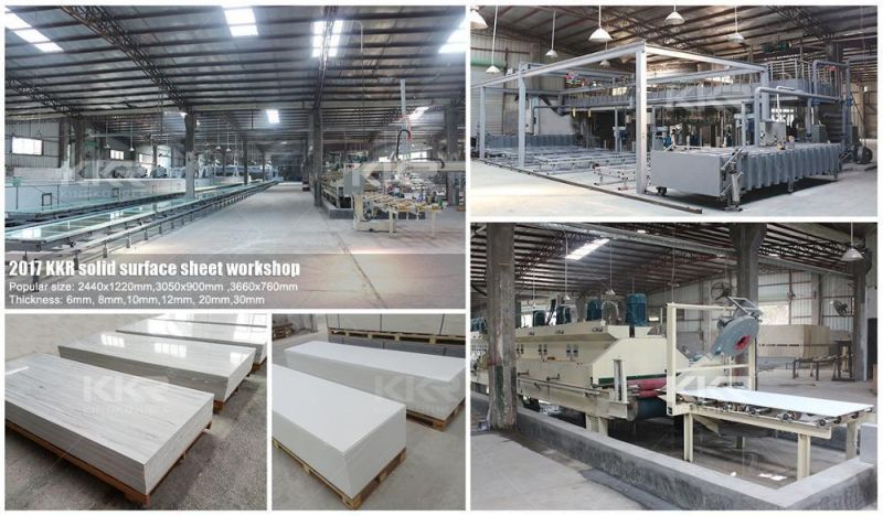 Kkr 12mm 15mm 20mm Acrylic Solid Surface Stone Sheet Supplier Reception Counter Top