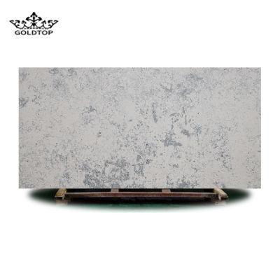 3200*1600mm White Engineered Calacatta Artificial Quartz Stone Countertops for Kitchen Apartment