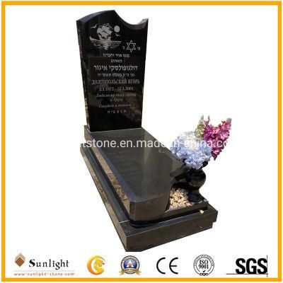 Unique Design Granite Cemetery Israel Headstone Tombstone Monument with Carving