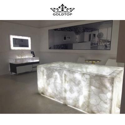 Luxury Natural Stone Polished Indoor Decoration White Crystal Slab Marble Tabletop