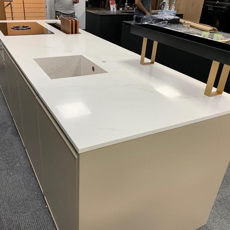 Carrara White Polished Quartz Kitchen Benchtop Countertop