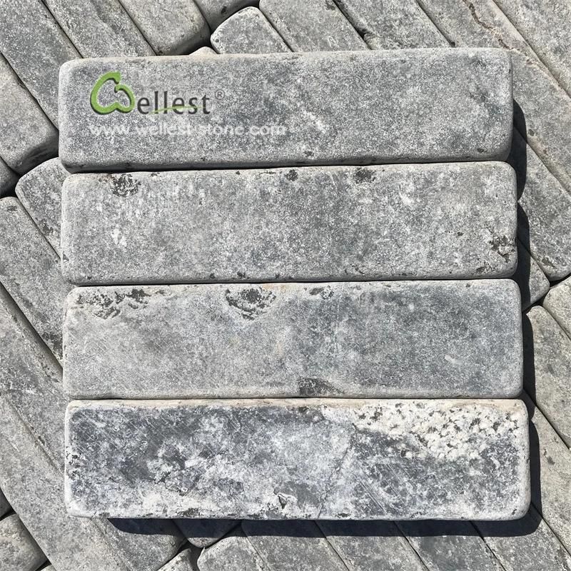 Natural Paving Brick Limestone Driveway Border Stone