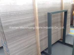 White Wood Grain/Wooden Vein/Light Serpegiante Marble for Wall Floor Stairs Tables Interior Decoration