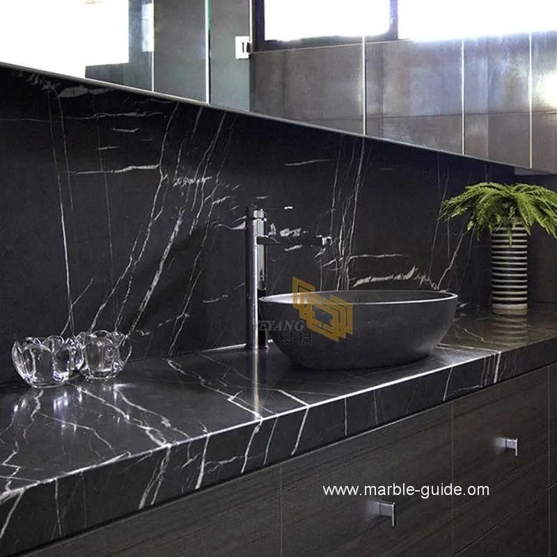 Natural Polished Petra Dark Gray Marble Stone Tile/Slab for Kitchen/Wall/Bathroom/Flooring/Vanity Top