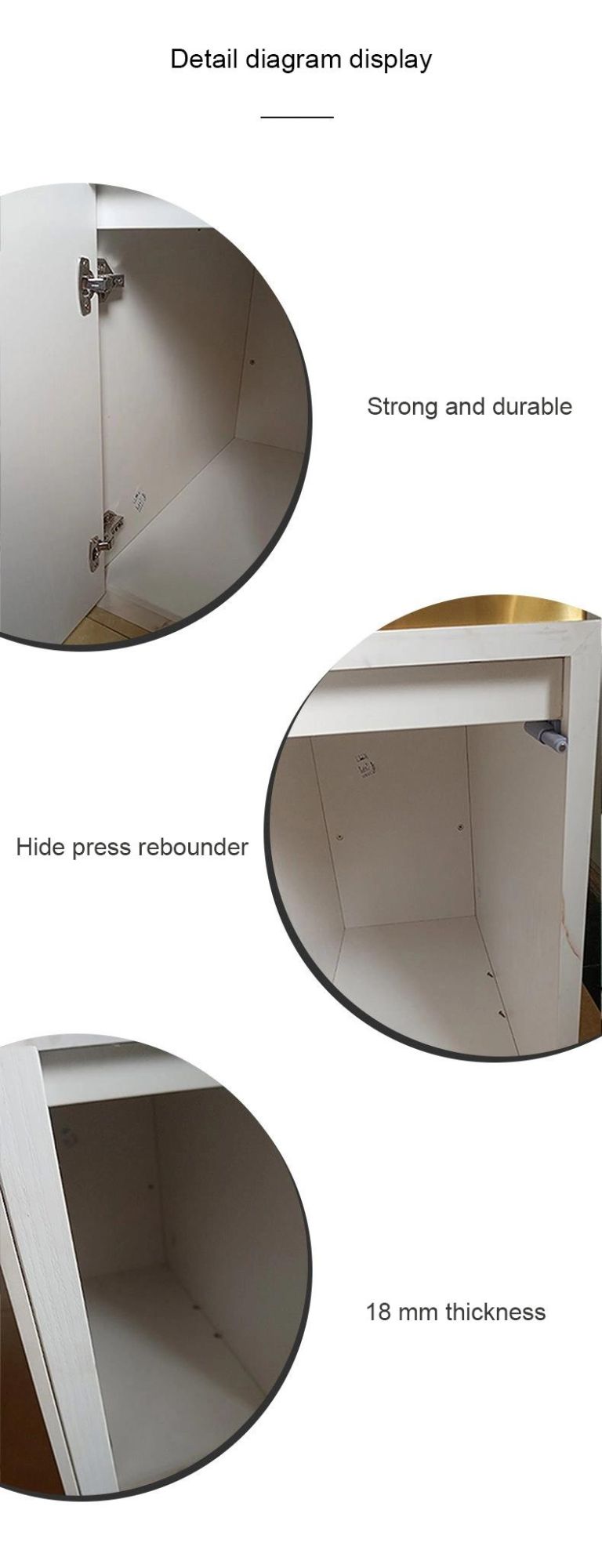 Nordic Style Multifunction Rock Board Plate Home Furniture Snow White Solid Wood Cabinet Kitchen Island Restaurant Table