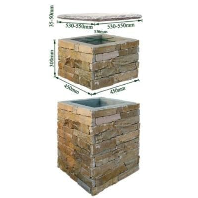 China Natural Slate Stone Cement Column