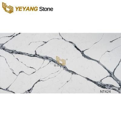 Engineered Quartz Stone Calacatta White Quartz for Cafe/Restaurant/Bathoom/Kitchen/Countertop Material
