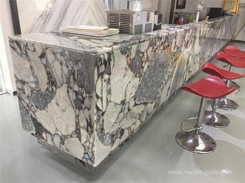 Natural Stone Wholesale White Titanic Storm Marble Slab for Kitchen Island/Bar Top/Countertop Peninsula