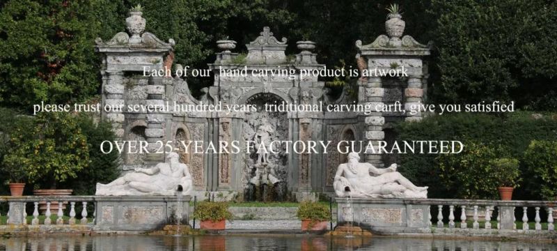 Elegant Natural Antique Stone Carved Column Stone Fireplace (SYMF-247)