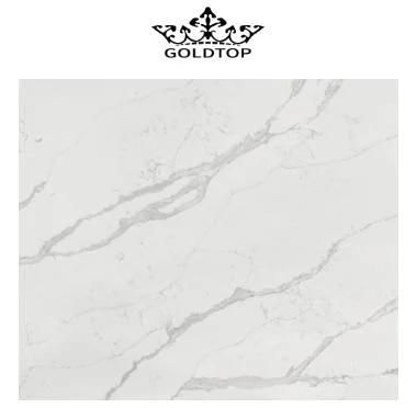 Elegant Parallel Calacatta Grey Quartz of Artificial Kitchen Stone Countertop