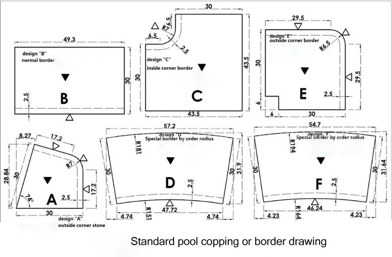 Swimming Pool Stone Granite Pool Coping Drainage Tiles Non Slip Decking