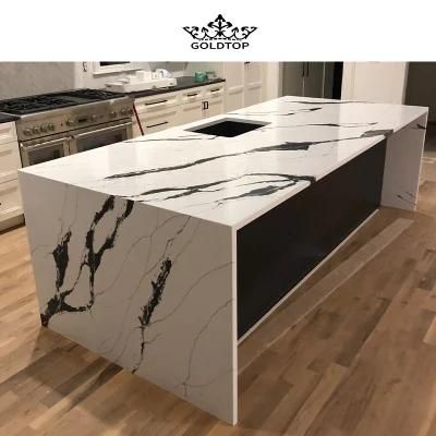 Elegant Calacatta White Kitchen Countertop Artificial Quartz for Wall Engineer