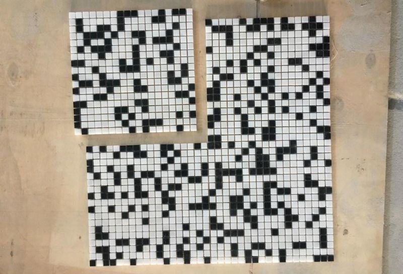 Pure White & Black Marble Mosaic for Sale
