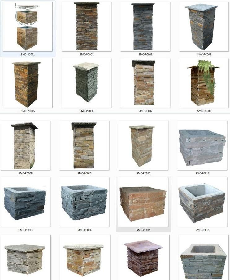 Exterior Wall Decorative Slate Stone Pillars