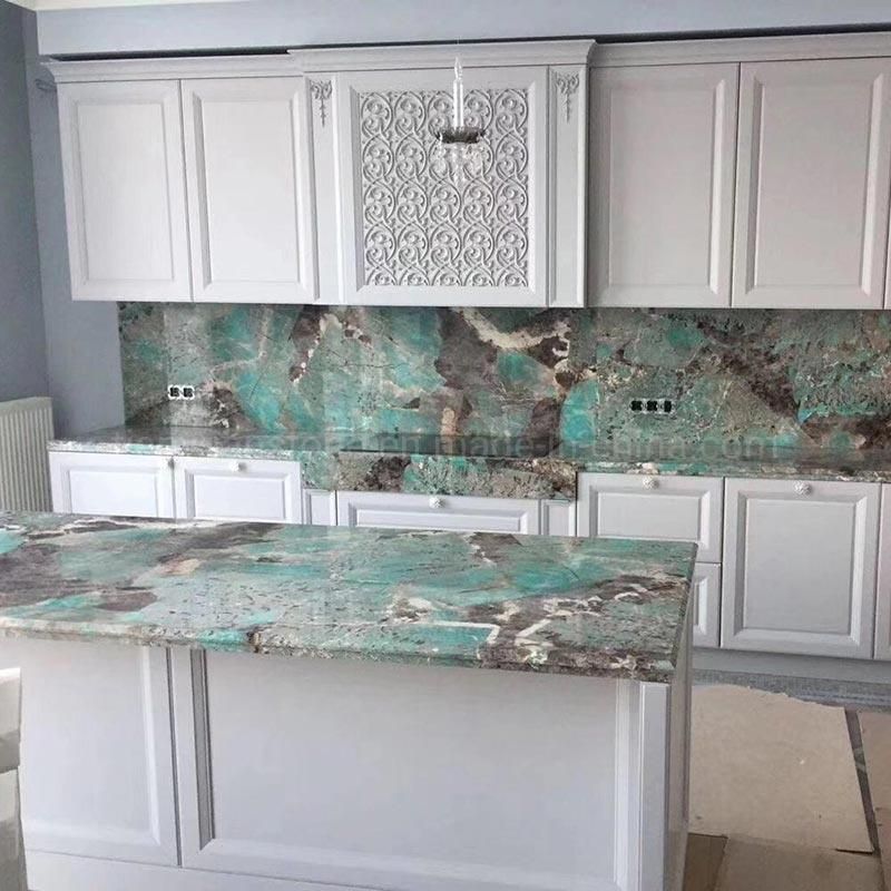 Contemporary Style T Shape Natural Onyx Stone Countertop for Kitchen Countertop in New Home/Villa