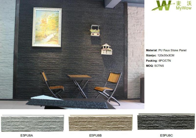 Interior & Exterior Decoration Polyurethane Faux Stone PU 3D Wall Panel