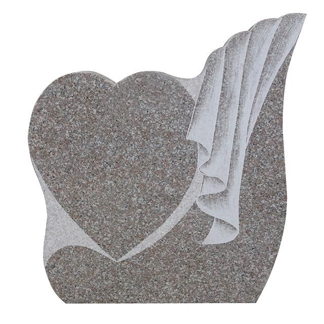 Low Price Unique Heart Shape Pink Granite Monument Slab