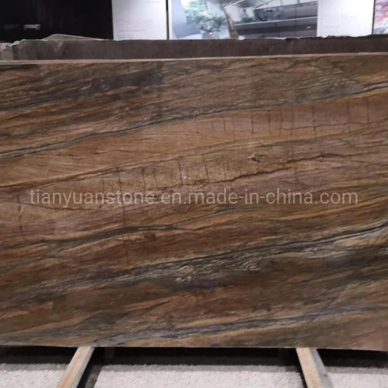 Natural Stone Acquarella Elegant Brown Bookmatch Slabs New Brown Marble in China