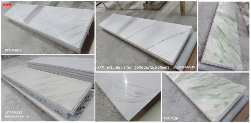 Grey Vein Marble Slab Solid Surface Kitchen Island Artificial Stone