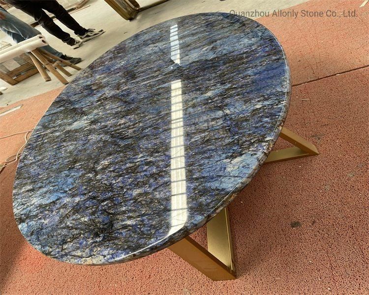 Blue Azul Dream Sapphire Stone Coffee Table Luxury Granite Table Top