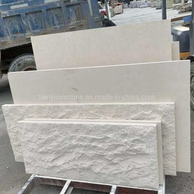Elegant White Limestone Wall Cladding Tiles for Villa Outdoor Facade Decoration