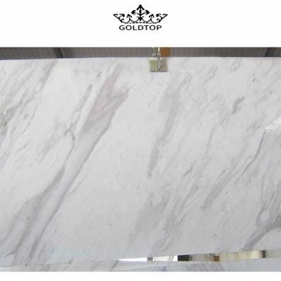 High End Stone Slabs Volakas White Marble Slab Grey Veins Marble Kitchen Countertop