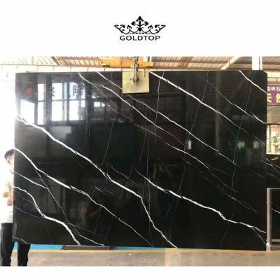 Best Price Nero Margiua Marble Slabs White Veins Black Marble Slab for Bathroom Sink Countertop