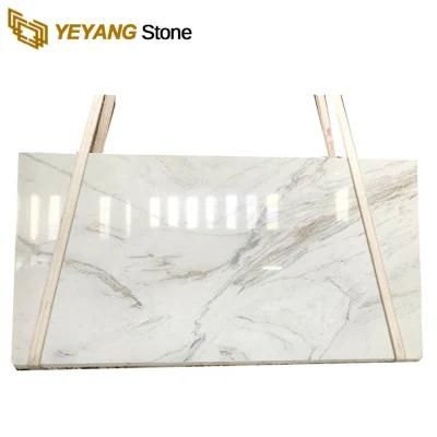 Polished White Marble Slab China Random Grey Vein for Wall/Floooring