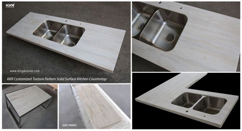Custom Made Solid Surface 3cm Countertop, Prefab Kitchen Counter Top
