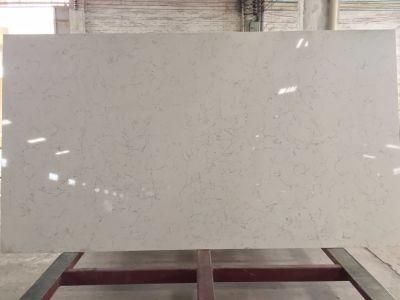 Engineering Carrara White Quartz Countertop Artificial Marble Veined White Quartz Countertop