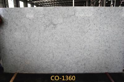 Artificial Quartz Stone Slab of Carrara Used for Decoration with Beautiful Veins