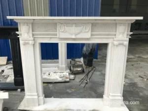 Pure White Marble Fireplace Mantel