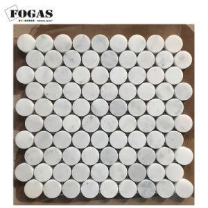 Penny Round Big Circle Marble Carrara Backsplash Tile Mosaic