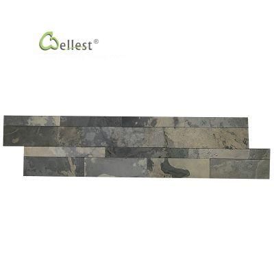 Beautiful and Affordable Decorative Tile 23.6 in. X 5.9 in. Medley Slate Peel and Stick Stone Backsplash