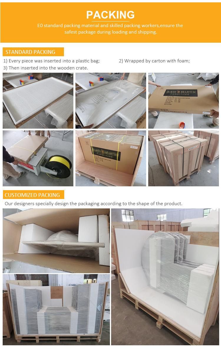 Countertops in Solid Surface Stone for Bathroom Vanity with Stone Sink Double Tops