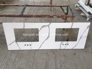 Calacatta Agglomerated Quartz Vanity Top for Bathroom and Engineering Project