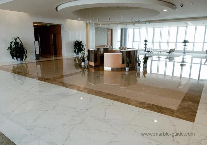 Natural Quality Statuario White Marble Tiles for Hotel/Villa Projects