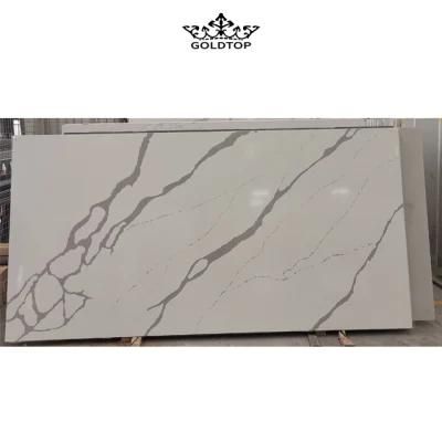 High Quality Polished/Honed/Leather Finish Calacatta Stone Slabs/Tiles Artificial Quartz for Kitchen/Bathroom Table Tops