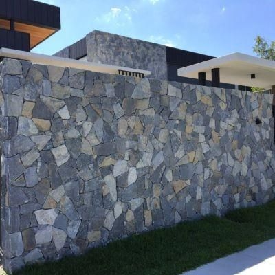 Multicolor Slate Stone Flagstone Panels for Interior and Exterior Wall Decoration Paving