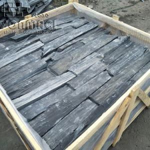 China Natural Black Slate Castle Ledge Stone