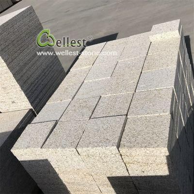 G350 Bush Hammered Beige Granite Tiles, Paving Slabs, Driveway Paving Stone