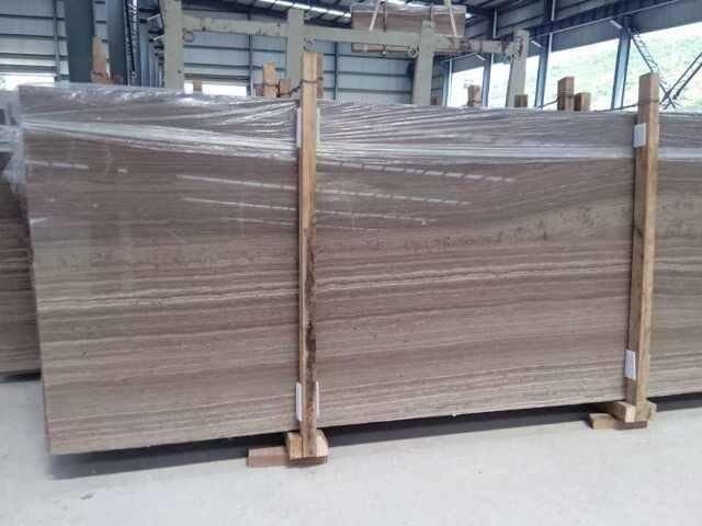 Popular Natural Coffee Brown Wood Marble Slab and Tile for Hotel Wall Floor Decorate