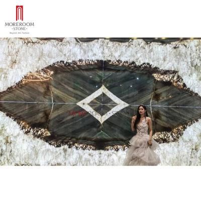 Luxurious Gemstone Semi Precious White Quartize Patagonia Green Marble Stone Slab for Wall