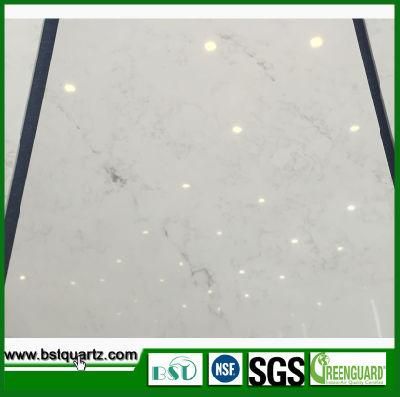 Marble Imitation Carrara White Quartz Stone Slabs