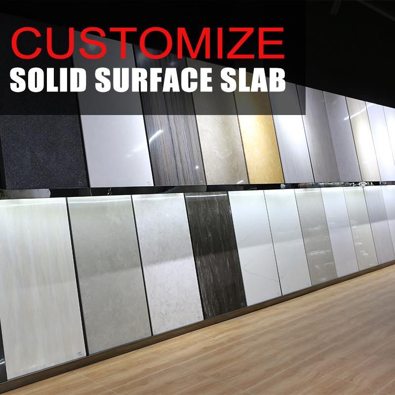 Textured Marble Look Solid Surface Stone Wall Panel for Decoration