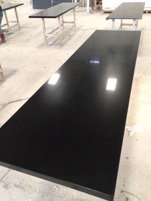 Prefab Jet Black Quartz Stone Vanity Tops