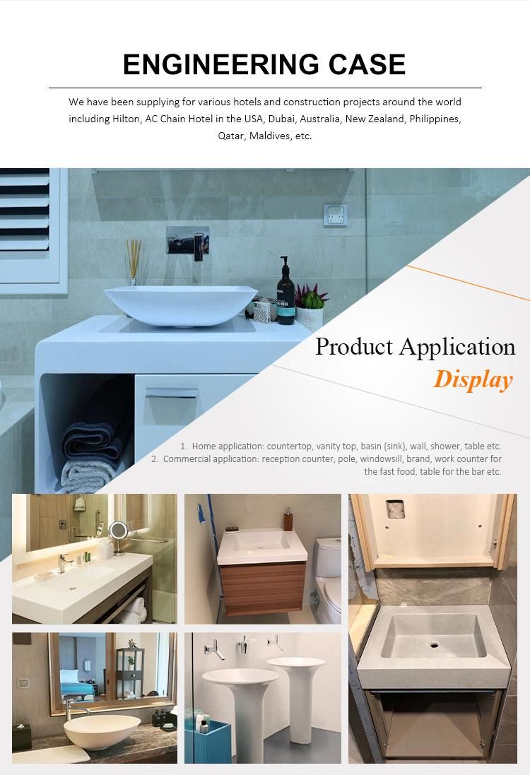 Kkr Wash Basin Solid Surface Double Sink Texture Veining Marble Bathroom Vanity Sink 6.16