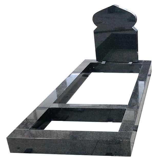 Large Size China Black Granite Islamic Kerb Headstone