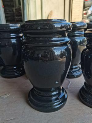 European Black Vases Quality Granite Cemetery Vase Factory Wholesale